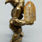 Versilbert Deko Zwerg mit großem Kristall – Vintage Sammlerfigur 5,5cm