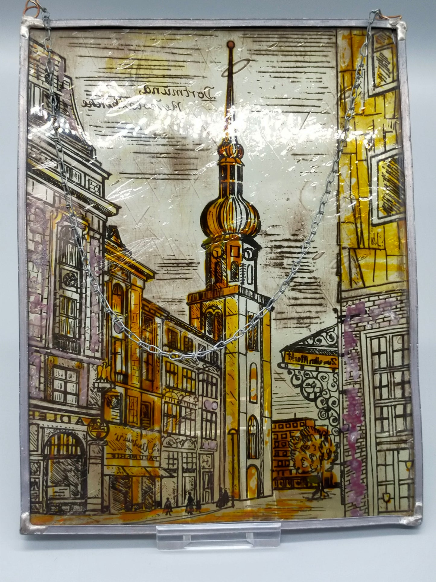 Deutsche Schule Blick auf die Reinoldikirche in Dortmund Glasbild