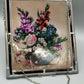 Klassisches Glasbild mit Blumenmotiv Farbenfrohe Dekoration
