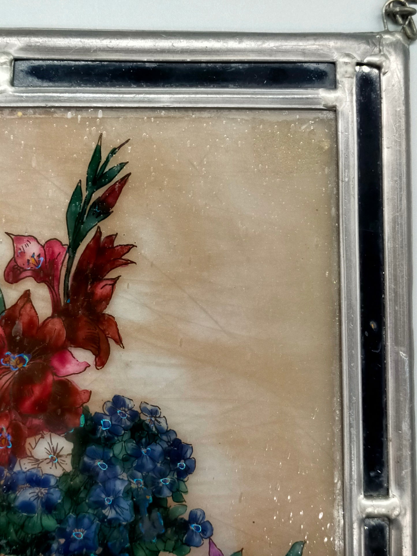 Klassisches Glasbild mit Blumenmotiv Farbenfrohe Dekoration