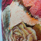 Große Vintage Keramik Vase mit Rosen-Serviettentechnik