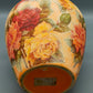 Große Vintage Keramik Vase mit Rosen-Serviettentechnik