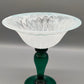 Elegante Glasfußschale – Kunstglas Fußschale in Grün & Weiß Opak