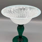 Elegante Glasfußschale – Kunstglas Fußschale in Grün & Weiß Opak