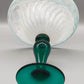 Elegante Glasfußschale – Kunstglas Fußschale in Grün & Weiß Opak