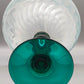 Elegante Glasfußschale – Kunstglas Fußschale in Grün & Weiß Opak