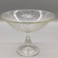 Elegante Fußschale aus Pressglas  Feines Ornament-Muster