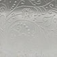 Elegante Fußschale aus Pressglas  Feines Ornament-Muster
