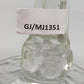 Elegante Fußschale aus Pressglas  Feines Ornament-Muster
