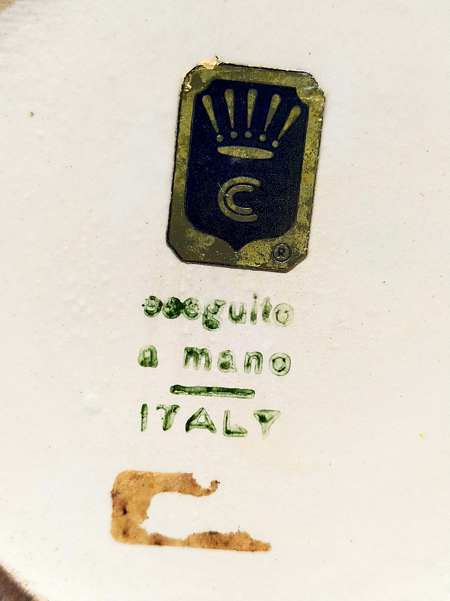 Italienische Keramik Kanne Handbemalt mit Üppigem Blumendekor