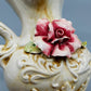 Elegante Keramik Kanne mit Rose Vintage Deko Kanne