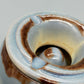 Vintage Keramik Aschenbecher mit Deckel Blau-Braune Laufglasur