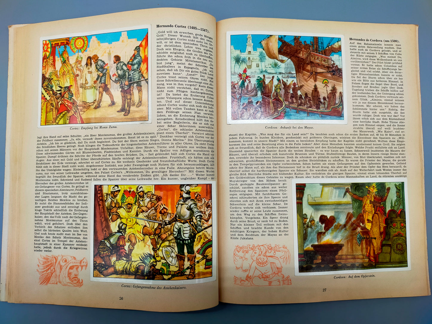 Abenteuer und Entdecker Antikes Bilderbuch mit Karten & Illustrationen