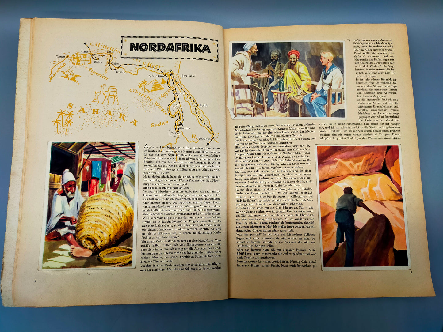 Klassisches Jugendbuch Afrika – Bunte Karten & Illustrationen