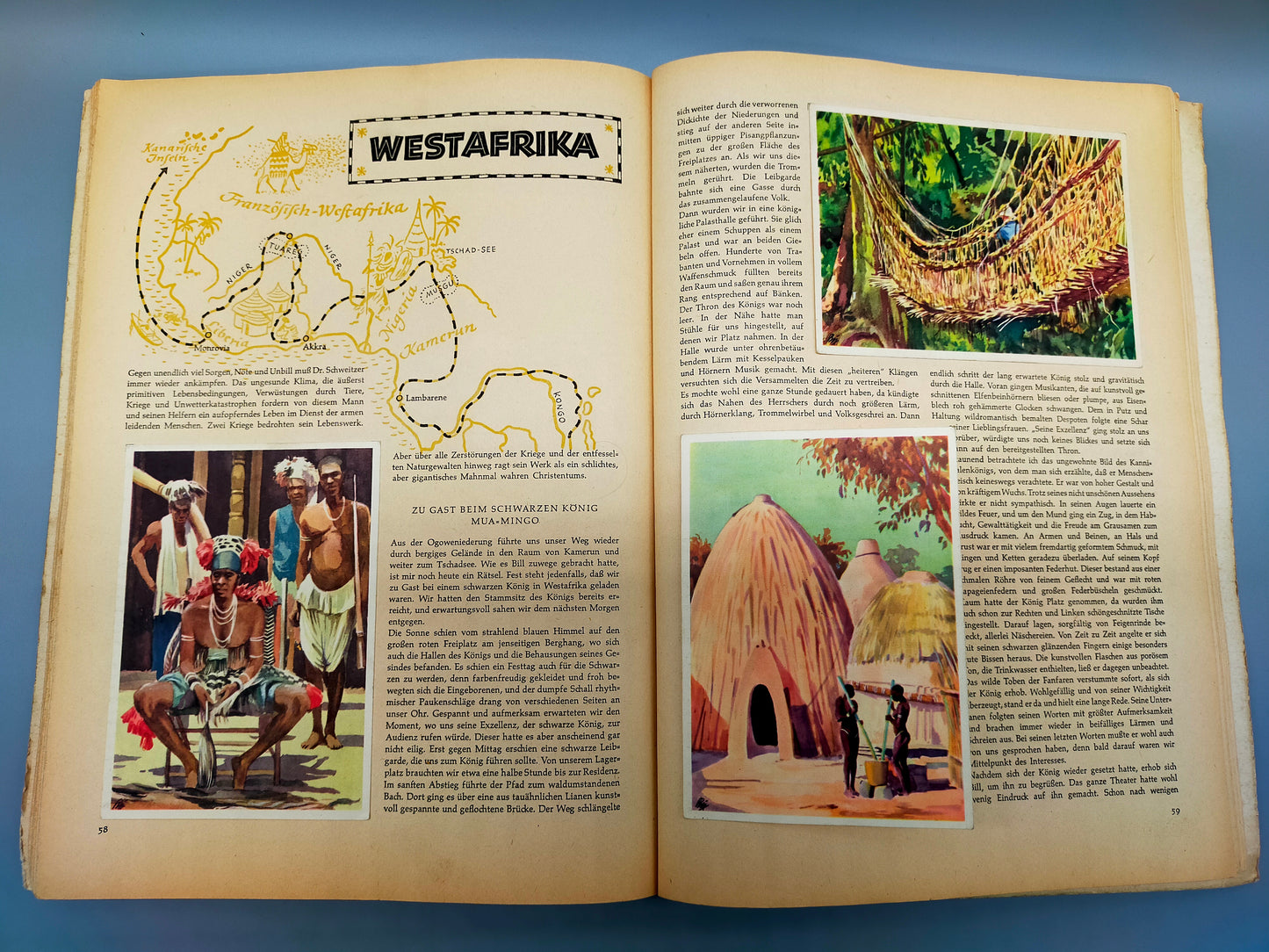 Klassisches Jugendbuch Afrika – Bunte Karten & Illustrationen