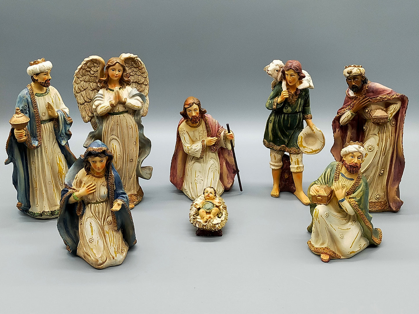 Krippenfiguren Set 8-teilig Detaillierte Weihnachtsdekoration