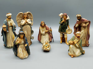 Krippenfiguren Set 8-teilig Detaillierte Weihnachtsdekoration