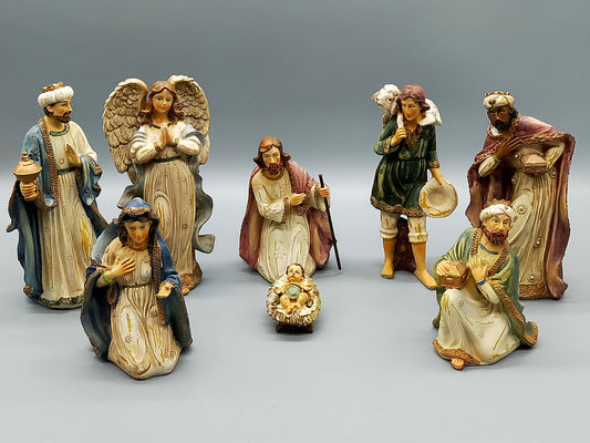 Krippenfiguren Set 8-teilig Detaillierte Weihnachtsdekoration