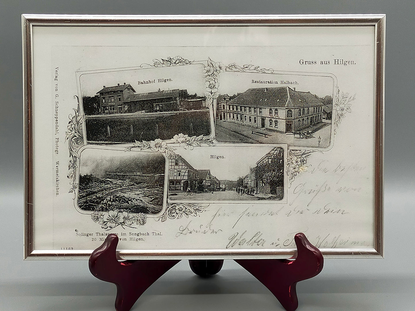 G. Schneppendahl (XX) Gruss aus Hilgen Mehrbild-Ansichtskarte im Rahmen