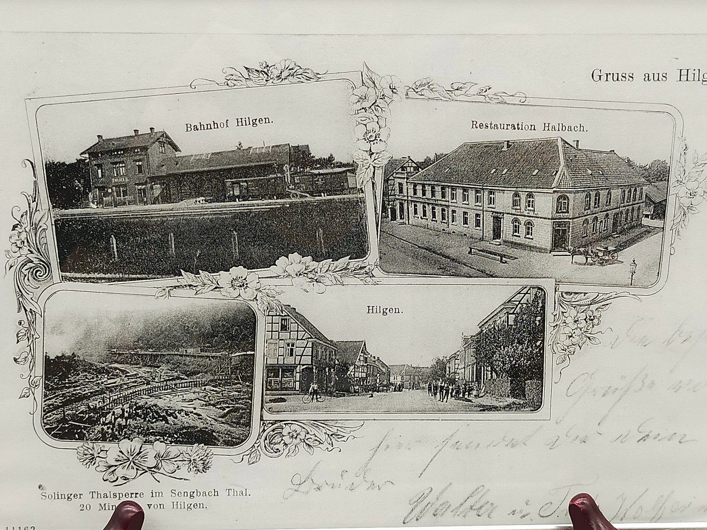 G. Schneppendahl (XX) Gruss aus Hilgen Mehrbild-Ansichtskarte im Rahmen