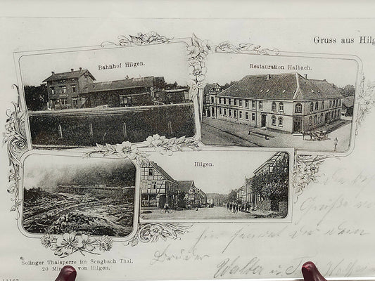 G. Schneppendahl (XX) Gruss aus Hilgen Mehrbild-Ansichtskarte im Rahmen