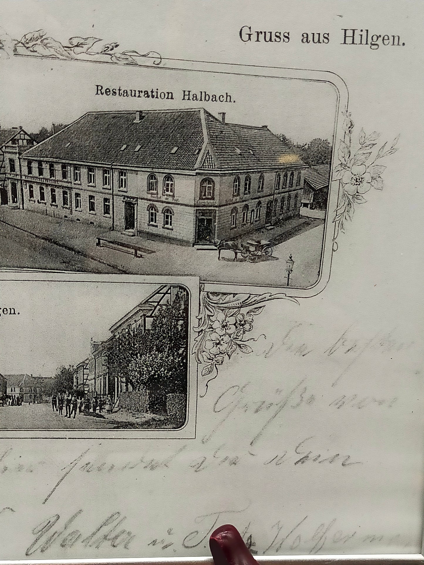 G. Schneppendahl (XX) Gruss aus Hilgen Mehrbild-Ansichtskarte im Rahmen