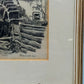 Deutsche Schule (XX) Historische Wassermühle Kohlezeichnung 1911