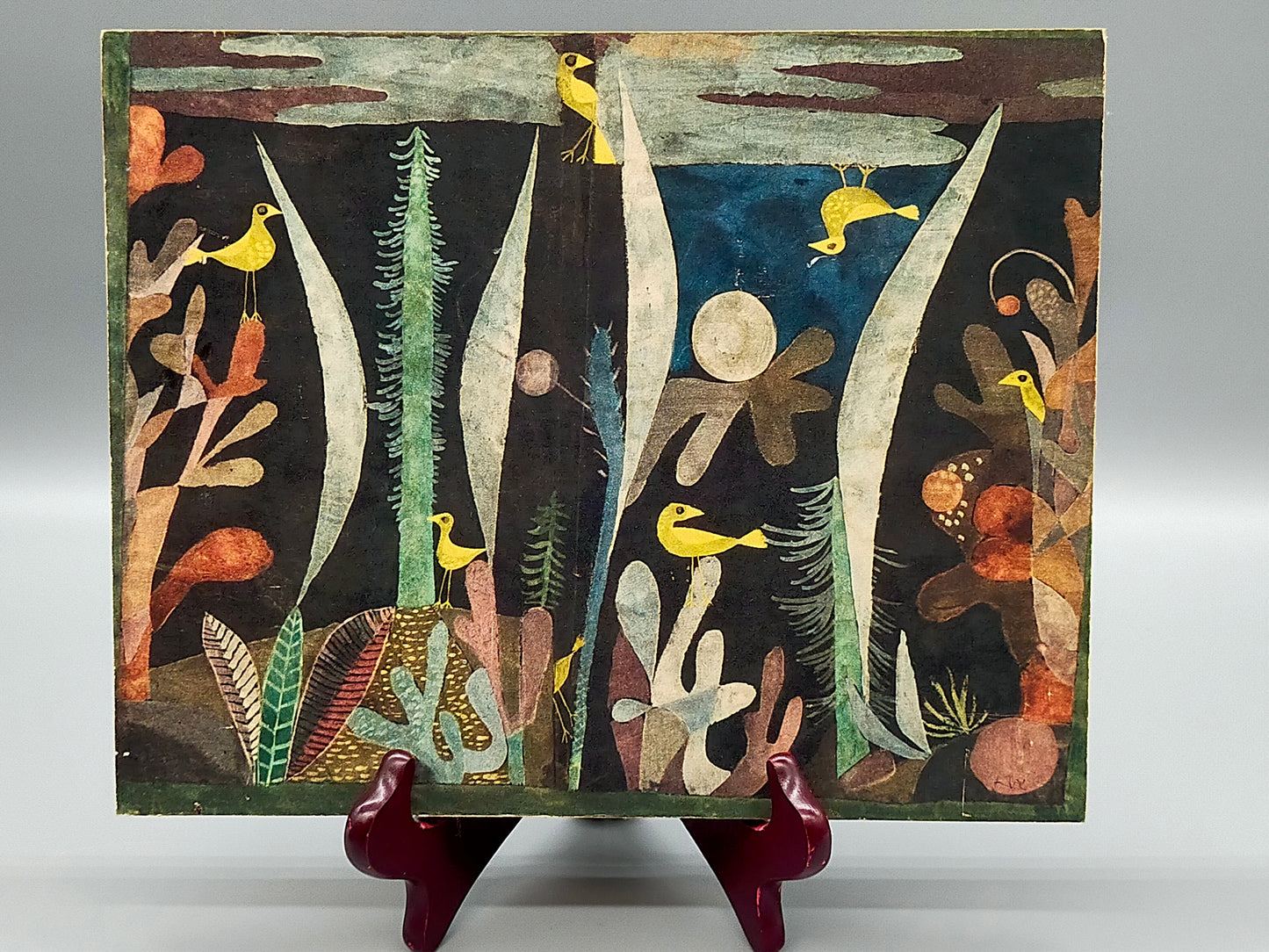 Paul Klee – Landschaft mit gelben Vögeln Kunstdruck auf Holz