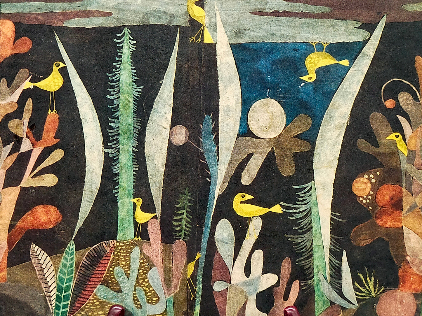 Paul Klee – Landschaft mit gelben Vögeln Kunstdruck auf Holz