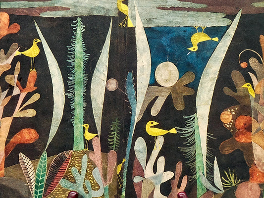 Paul Klee – Landschaft mit gelben Vögeln Kunstdruck auf Holz