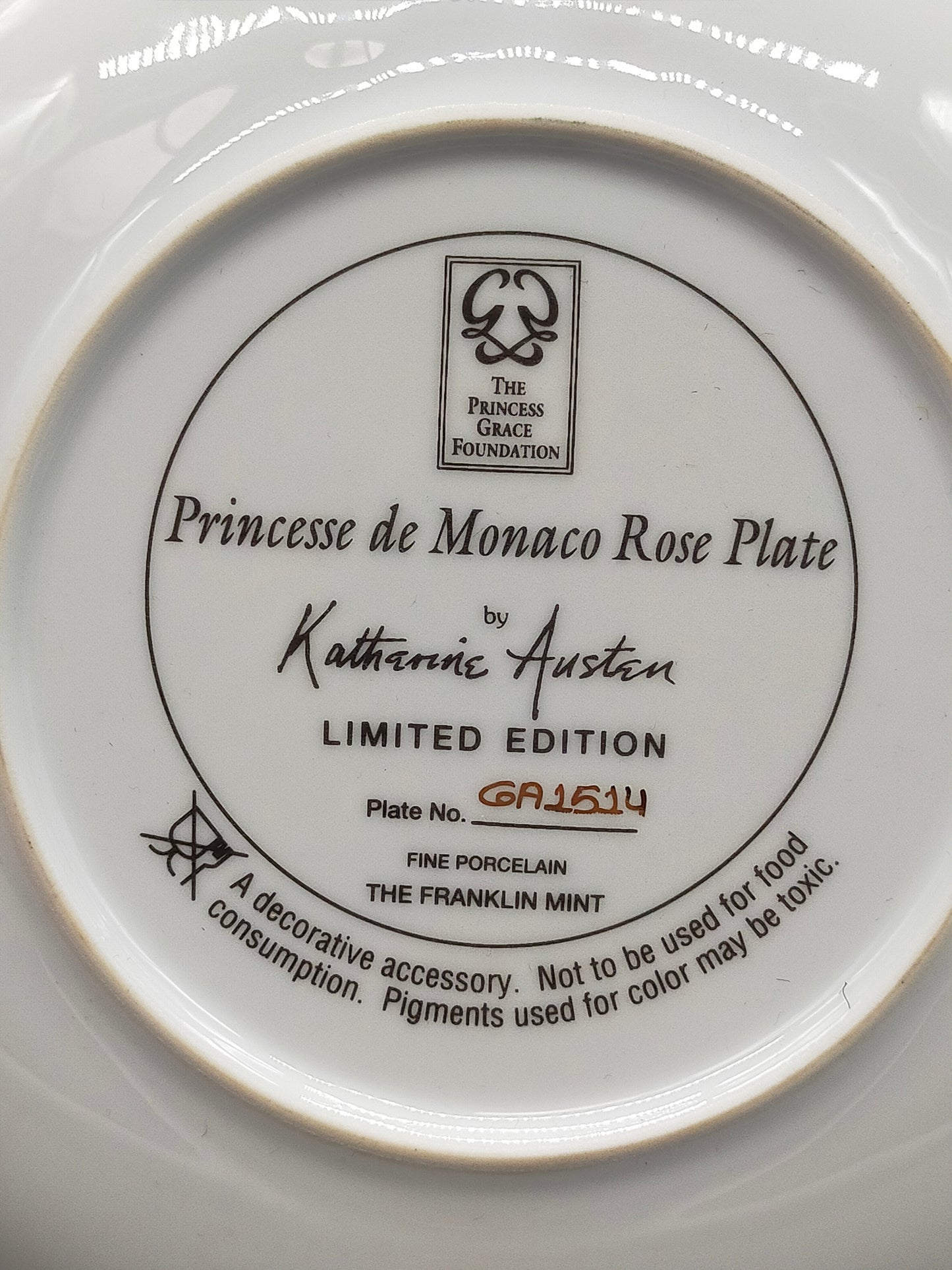 Franklin Mint Wandteller Princesse de Monaco Rose – Katharine Austen