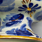 H. Bequet Quaregnon Fußschale Belgische Vintage Keramik mit Gold