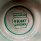 H. Bequet Quaregnon Fußschale Belgische Vintage Keramik mit Gold