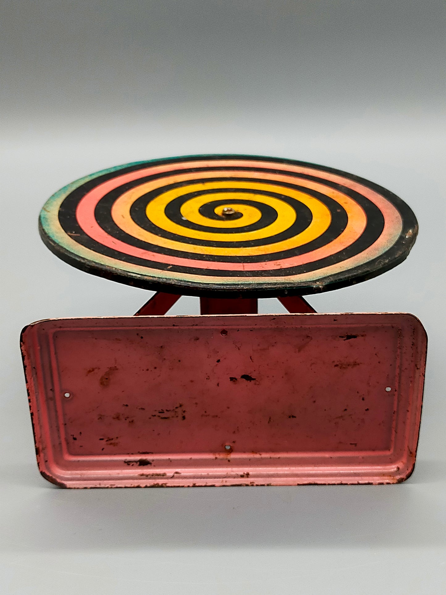 Antikes Blechspielzeug Spirale Optische Illusion Hypnosescheibe