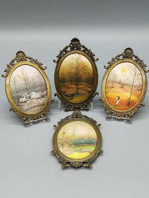 Deutsche Schule (XX) 4 Miniatur Landschaftsbilder