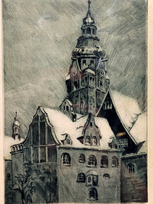 Heinz Planz - Das Wahrzeichen von Remscheid - Original Radierung