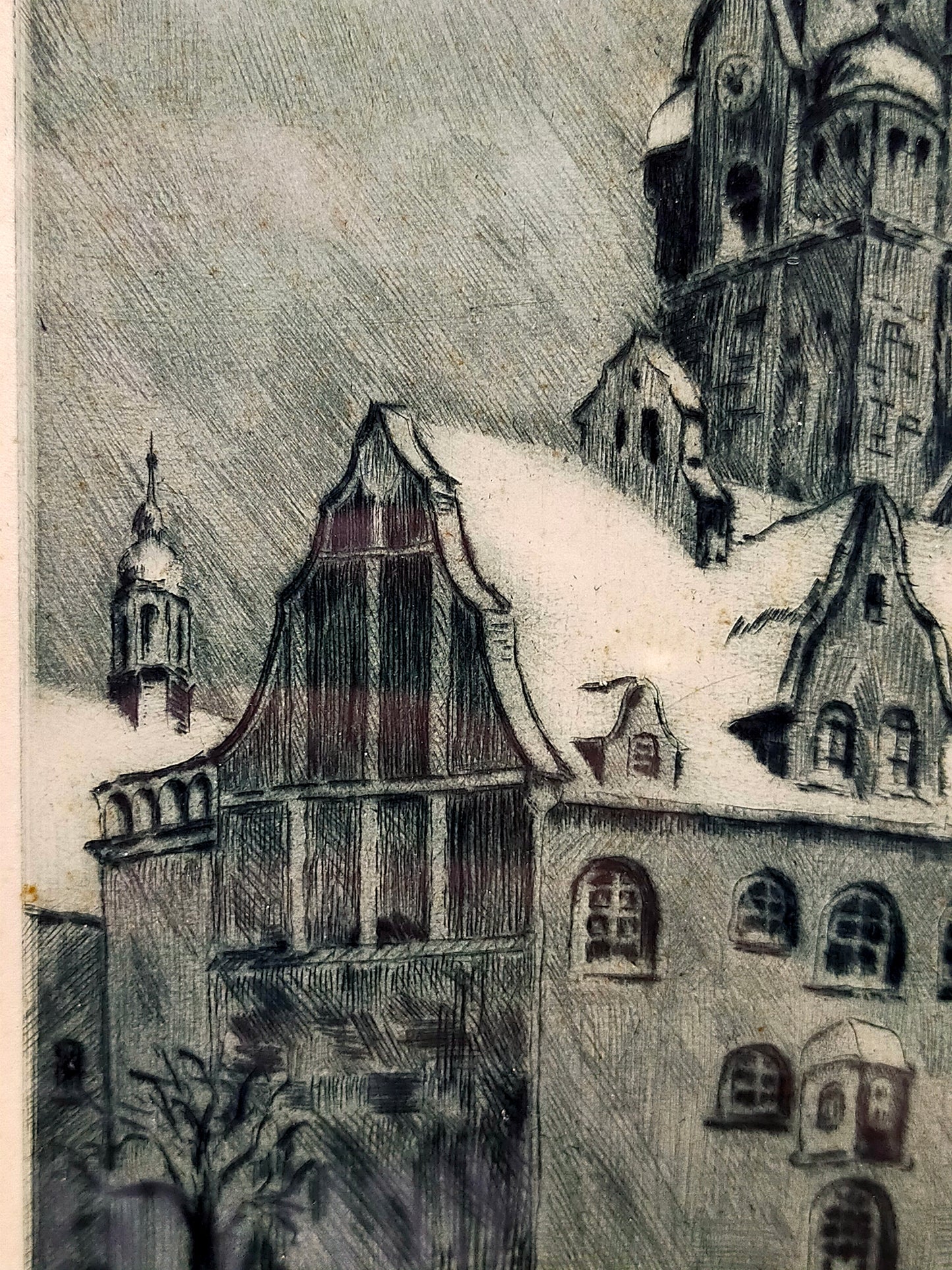Heinz Planz - Das Wahrzeichen von Remscheid - Original Radierung