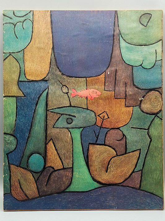 Nach Paul Klee Unterwassergarten Abstrakter Kunstdruck auf Holz