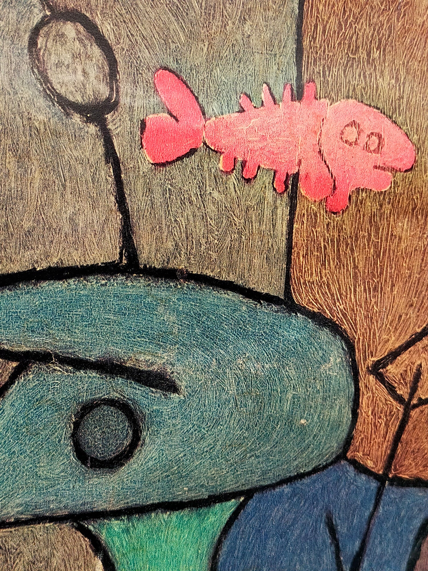Nach Paul Klee Unterwassergarten Abstrakter Kunstdruck auf Holz