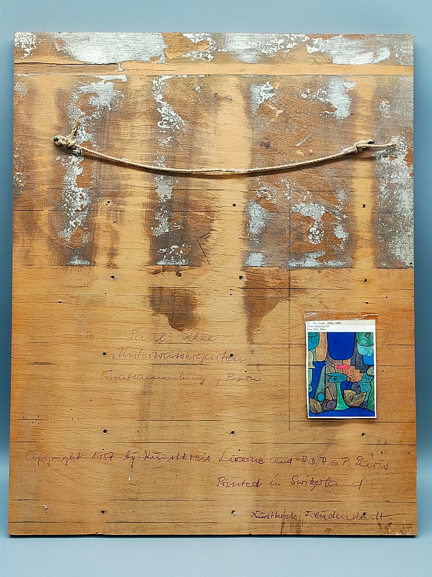 Nach Paul Klee Unterwassergarten Abstrakter Kunstdruck auf Holz
