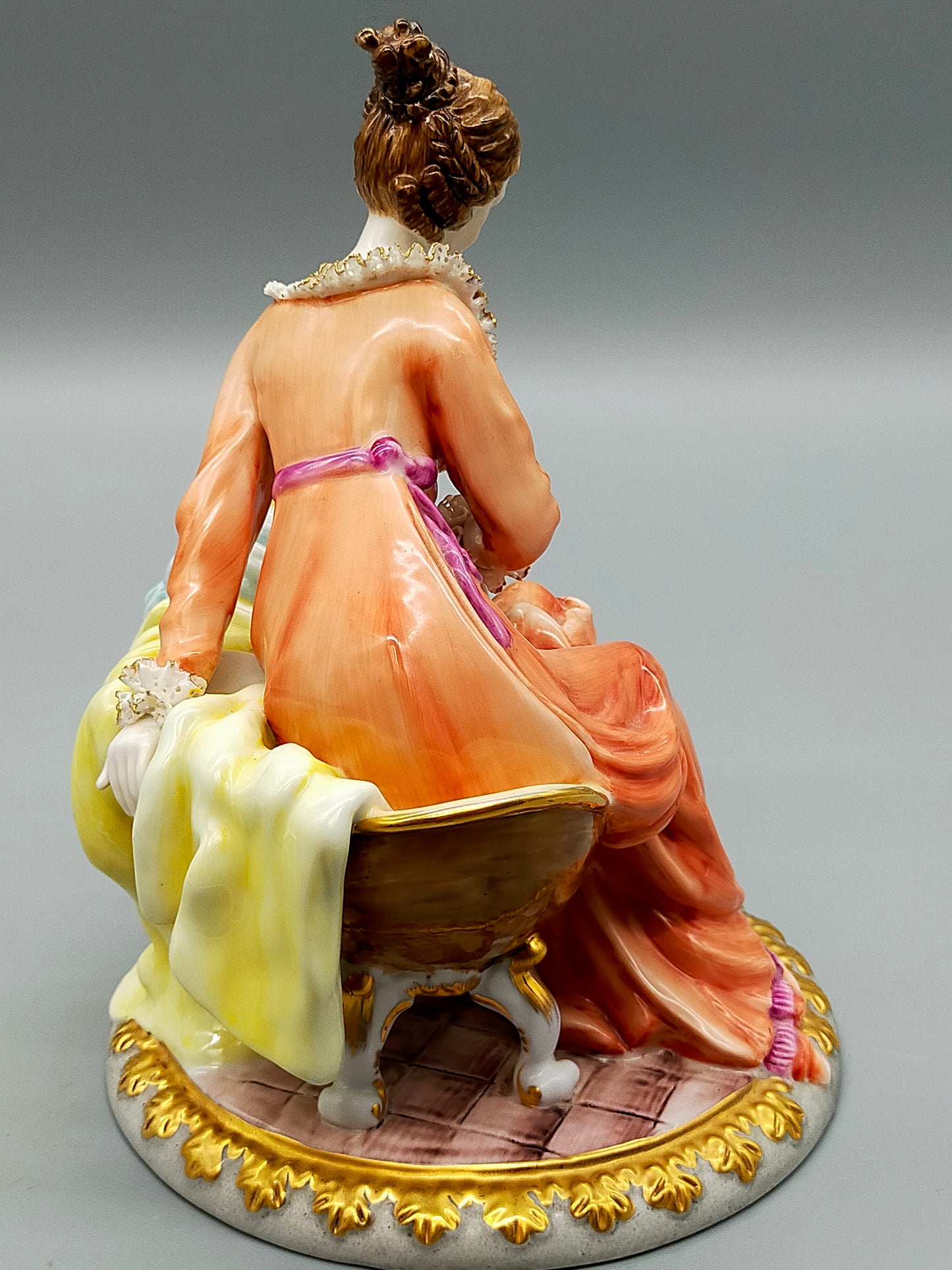 Große Richard Klemm Dresden Porzellanfigur Mutter mit Kind – Barock
