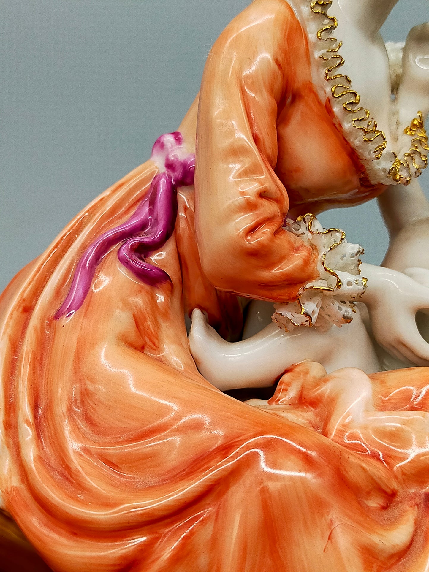 Große Richard Klemm Dresden Porzellanfigur Mutter mit Kind – Barock