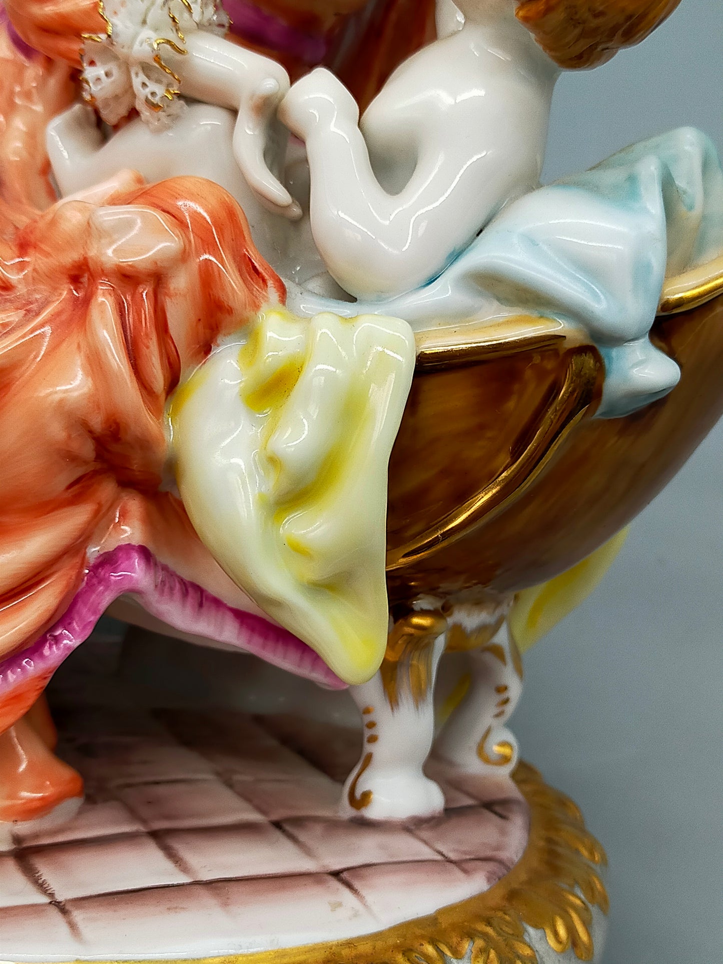Große Richard Klemm Dresden Porzellanfigur Mutter mit Kind – Barock