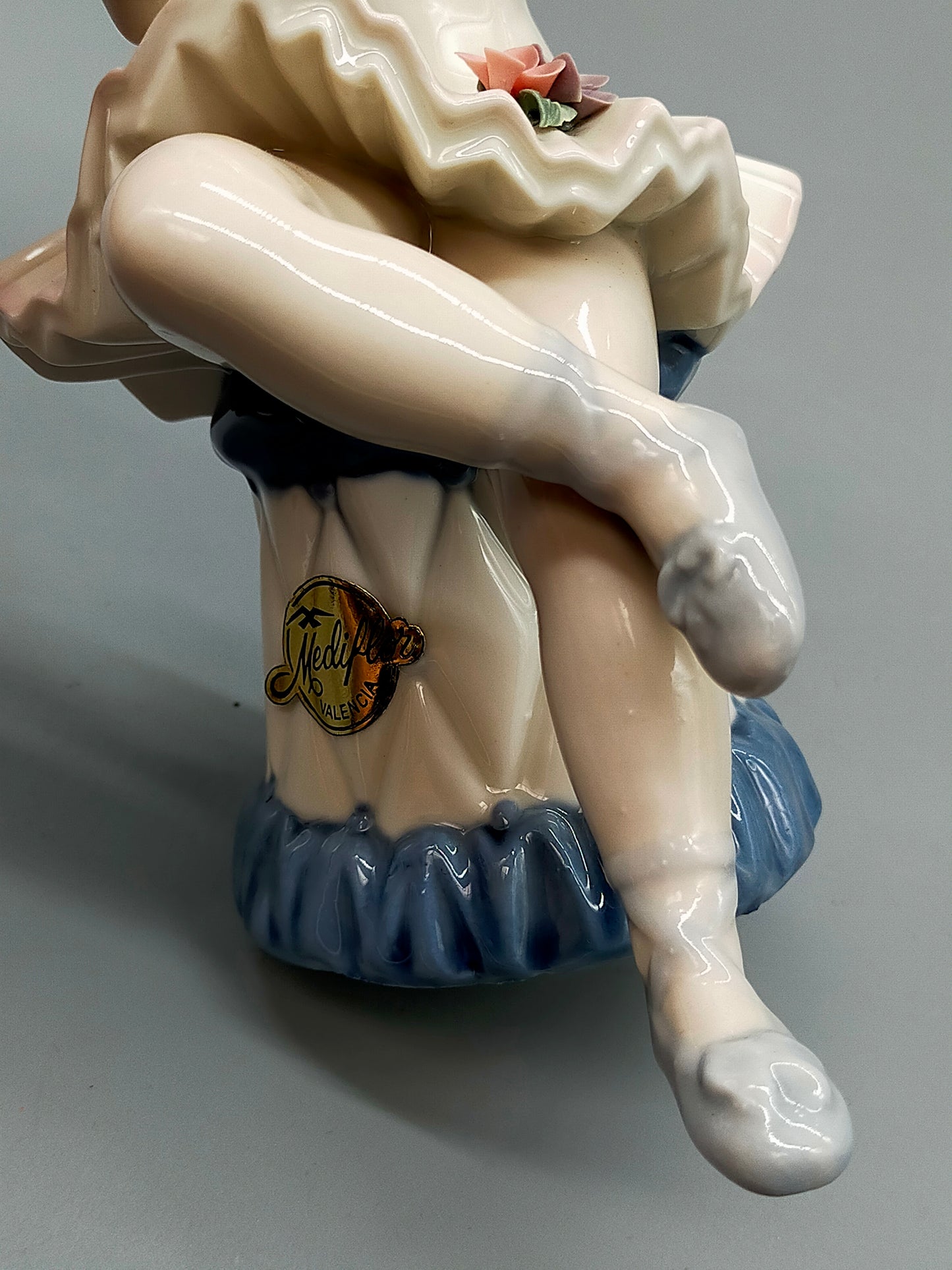 Spanische Mediflor Porzellan Figur Ballerina mit Spiegel Handarbeit