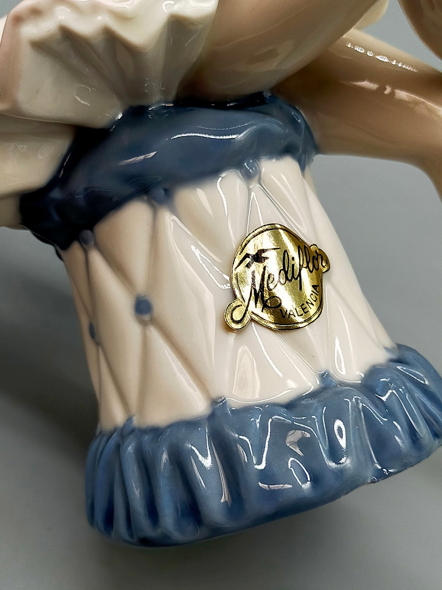 Spanische Mediflor Porzellan Figur Ballerina mit Spiegel Handarbeit