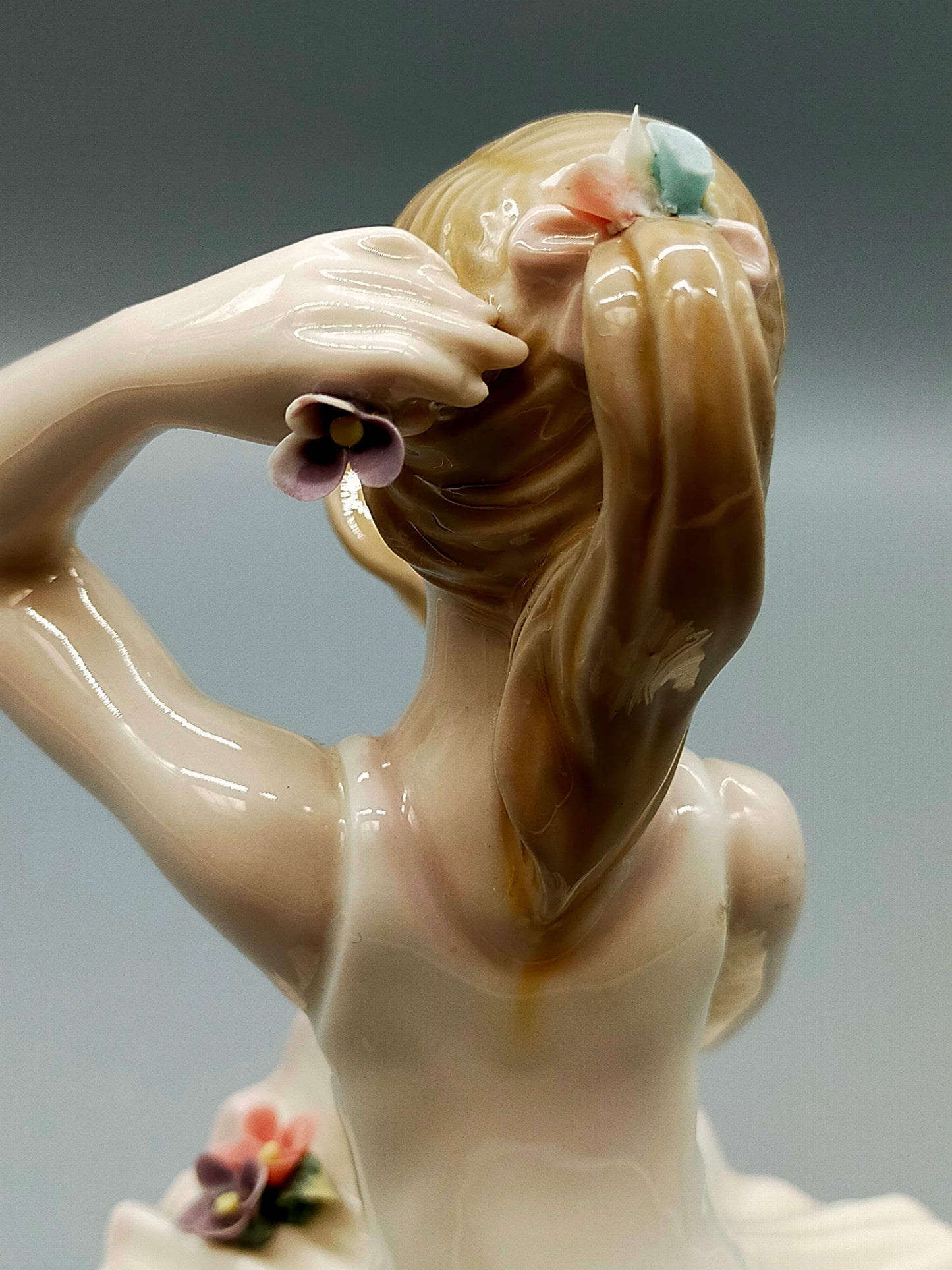 Spanische Mediflor Porzellan Figur Ballerina mit Spiegel Handarbeit