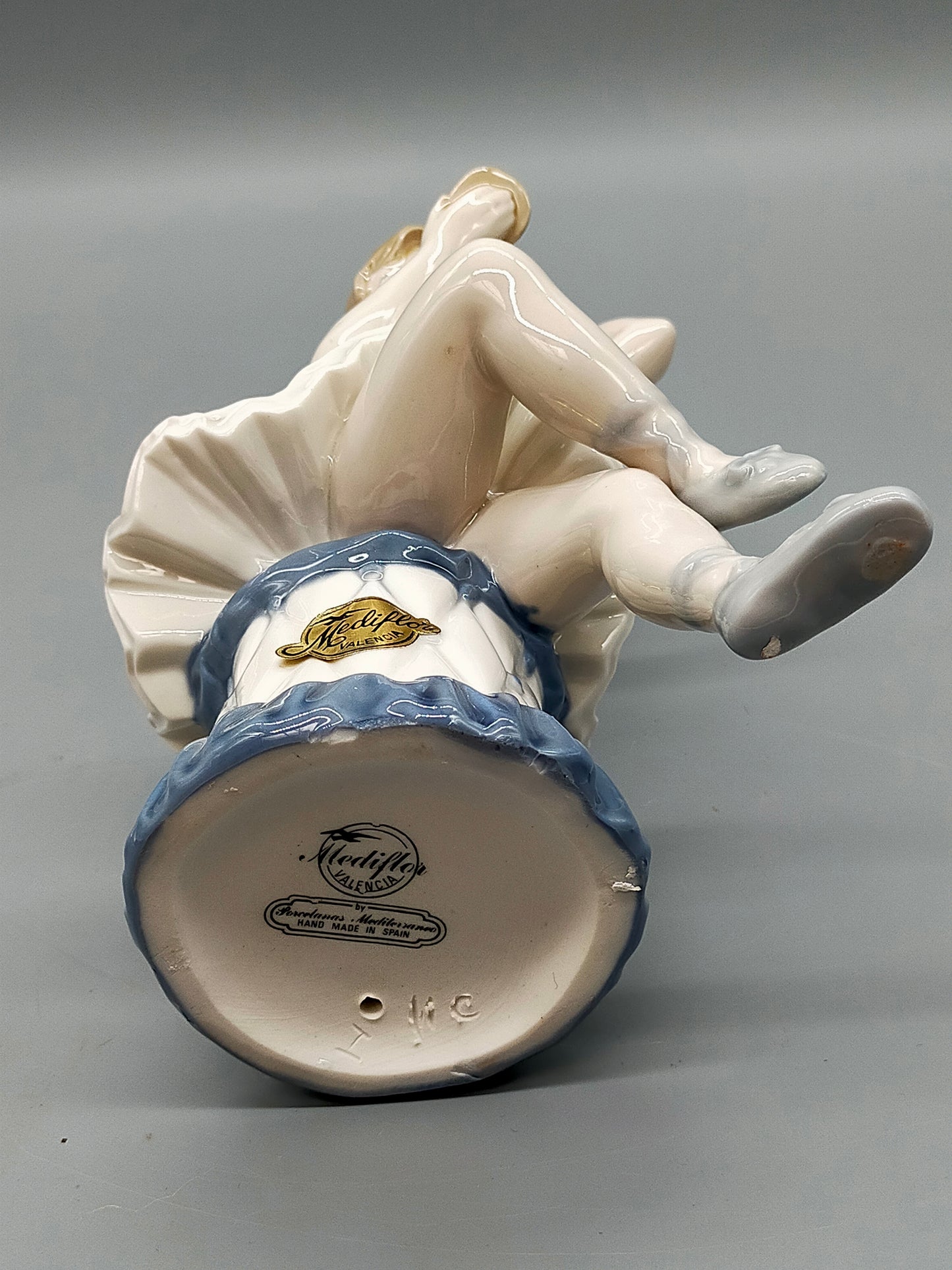 Spanische Mediflor Porzellan Figur Ballerina mit Spiegel Handarbeit