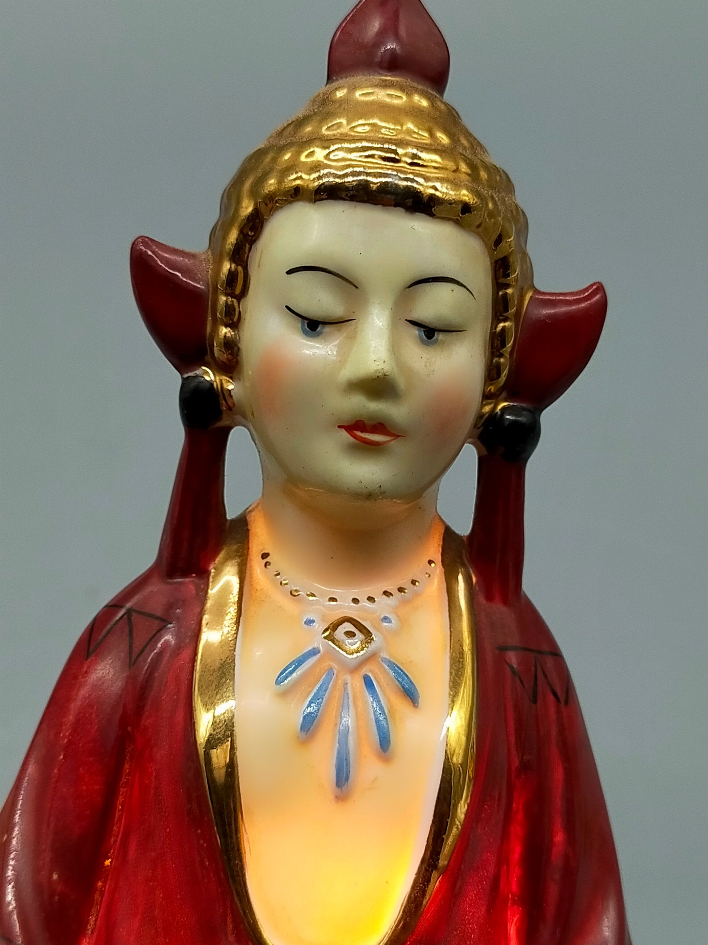 Antike Buddha Rauchverzehrer Lampe Porzellan Figural