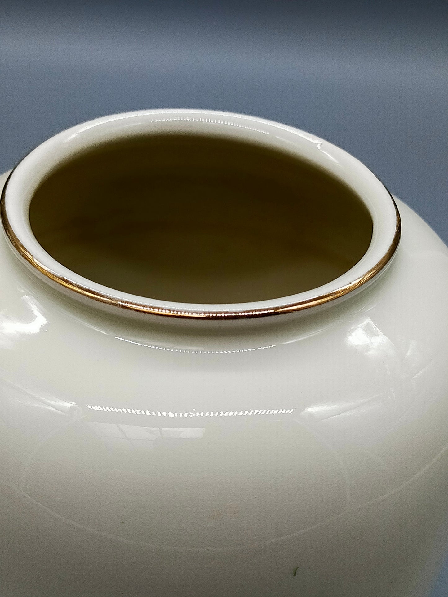 Klassische Bavaria Porzellan Vase mit Blumendekor und Goldrand