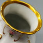 Edle Lindner Porzellan Vase mit Golddekor & Blumenmotiv